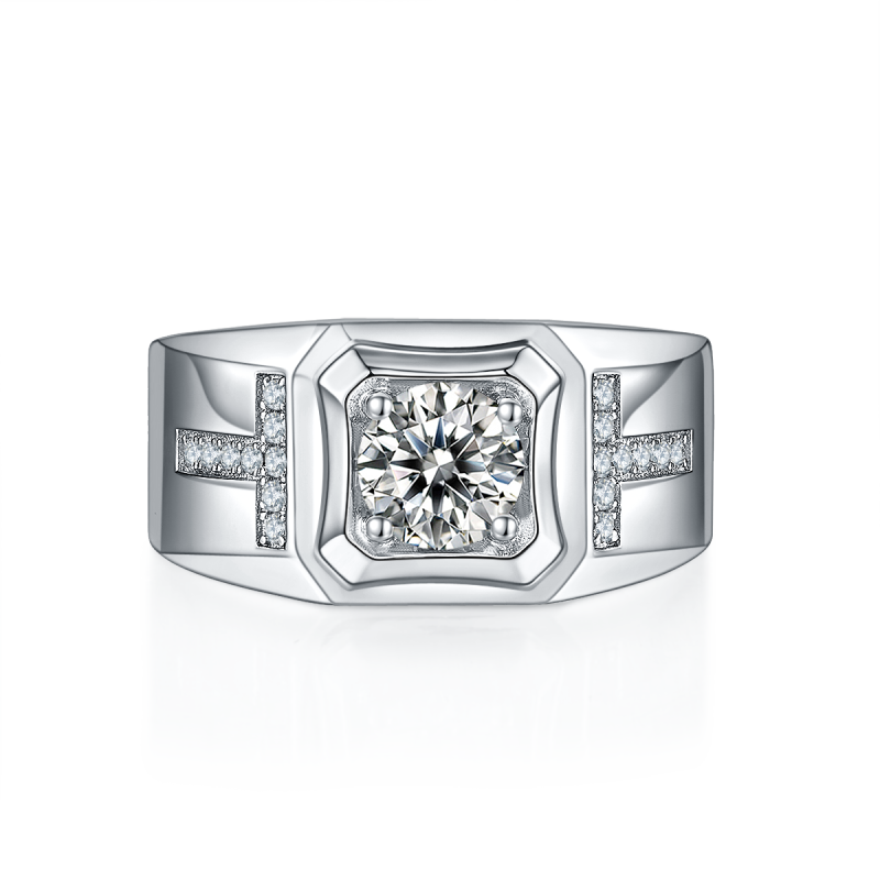 1CT Moissanite Ring In Sterling Silver