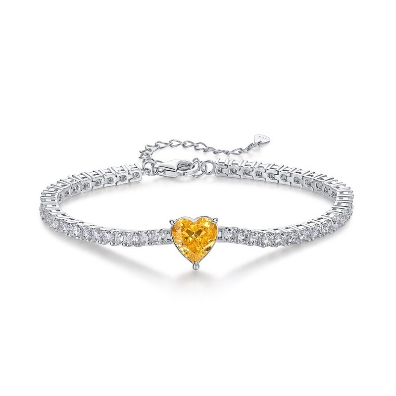 Heart Tennis Bracelet In Sterling Silver 8''