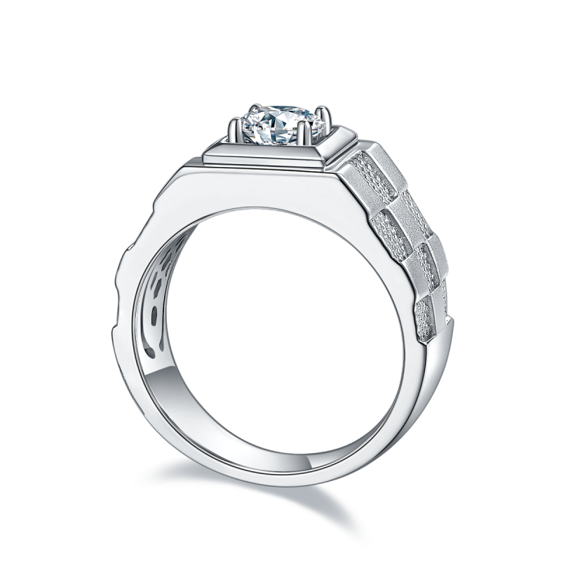 1CT Moissanite Ring In Sterling Silver