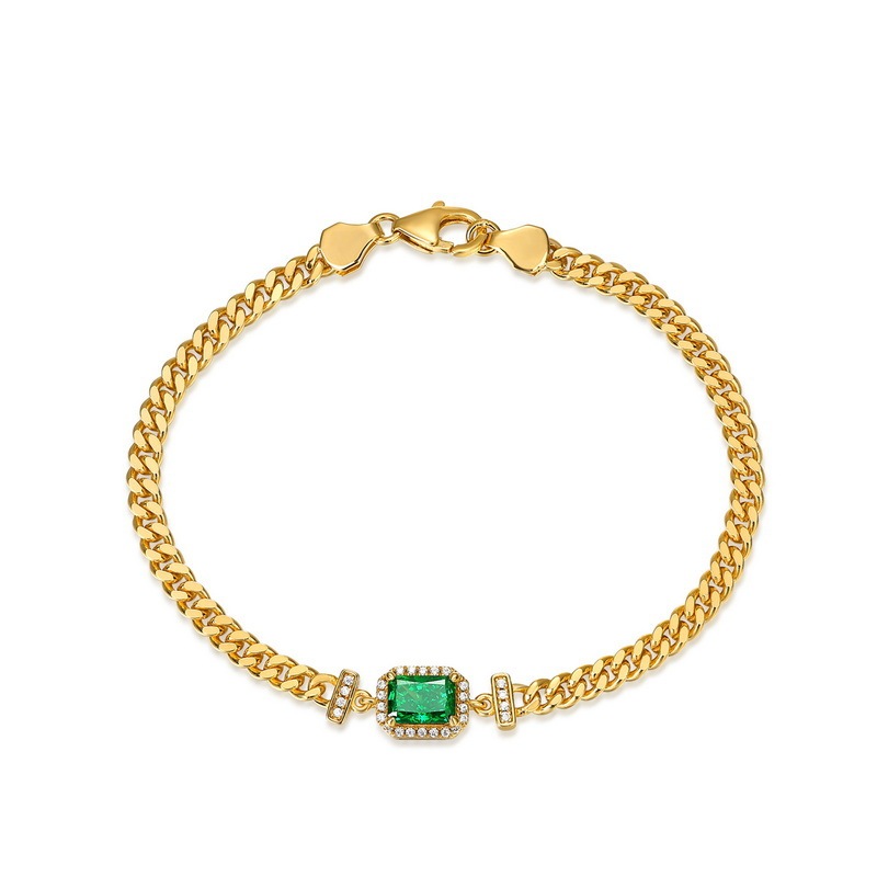 Brilliant Emerald Bracelet In Sterling Silver