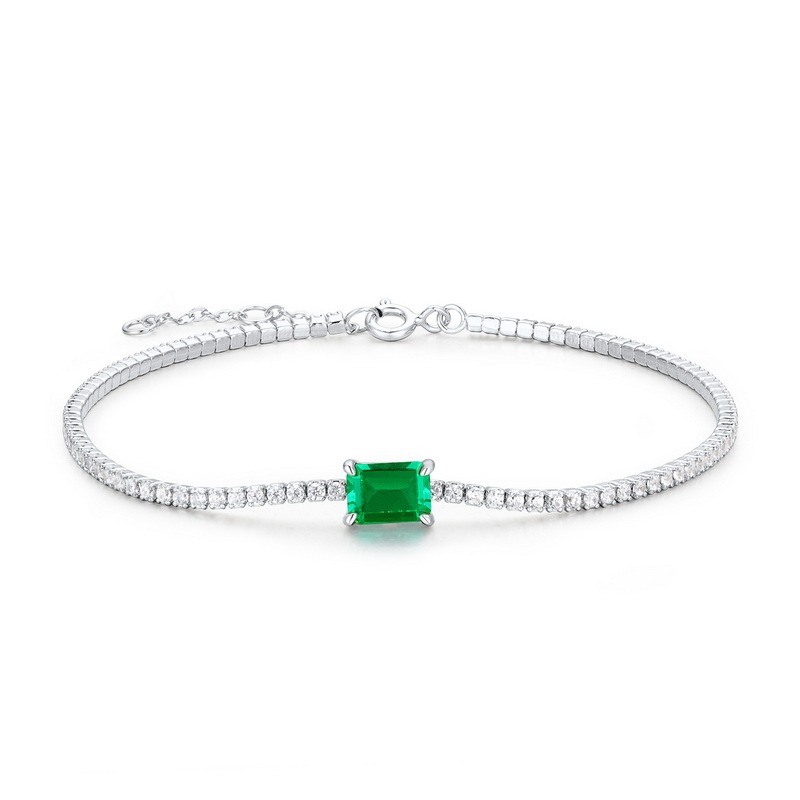 Lab-Created Diamond 0.77CT Emerald Bracelet