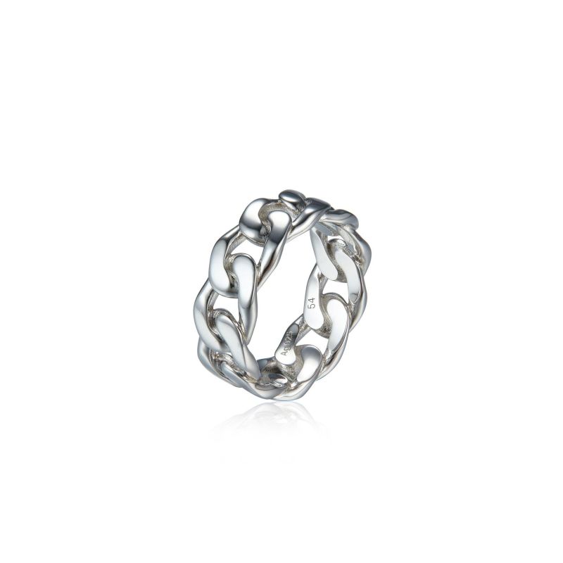 Interlocking Chain Ring In Sterling Silver