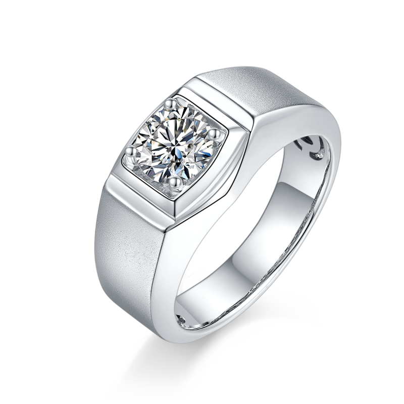 1CT Moissanite Ring In Sterling Silver