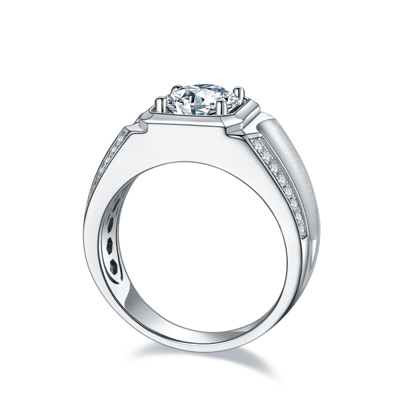 2CT Moissanite Ring In Sterling Silver