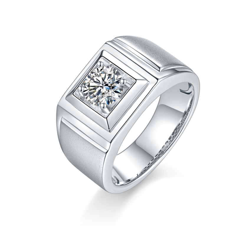 1CT Moissanite Ring In Sterling Silver