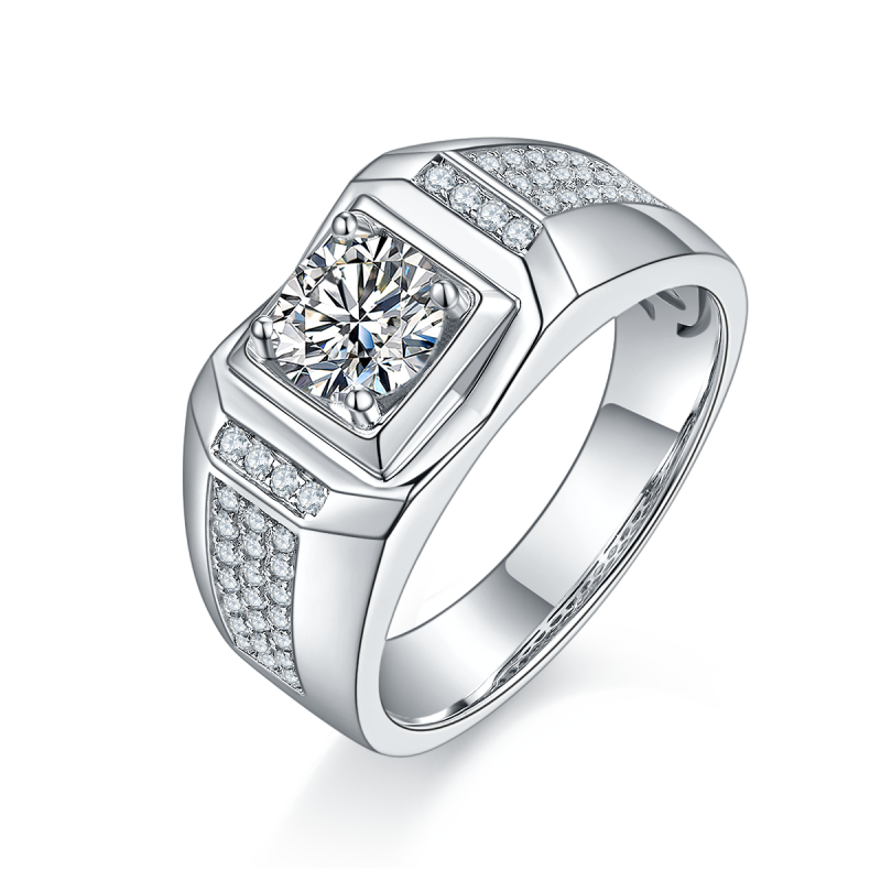 1CT Moissanite Ring In Sterling Silver