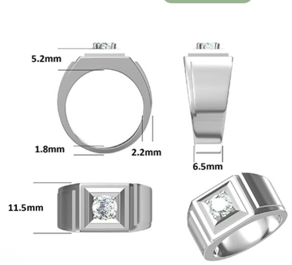 1CT Moissanite Ring In Sterling Silver