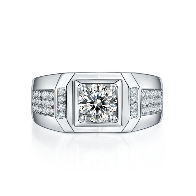 1CT Moissanite Ring In Sterling Silver