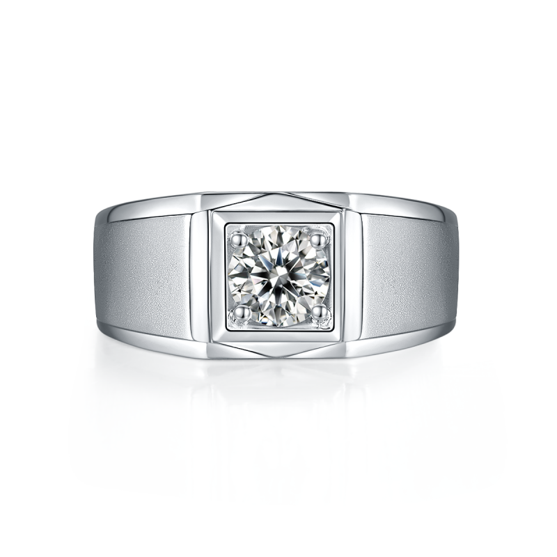 1CT Moissanite Ring In Sterling Silver