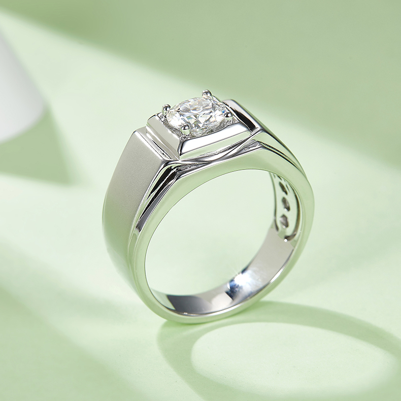 1CT Moissanite Ring In Sterling Silver