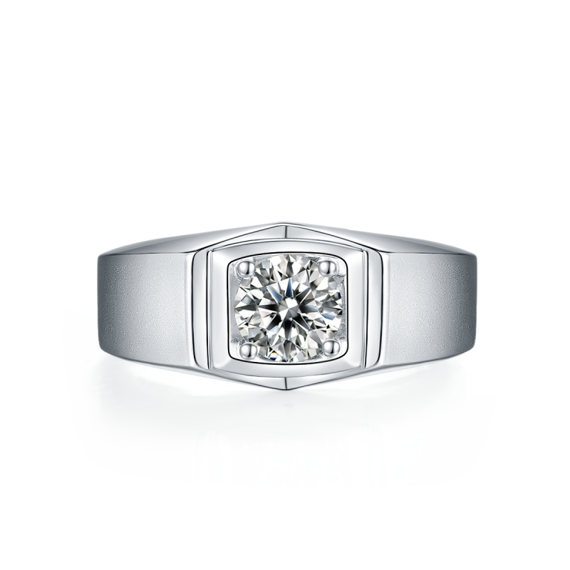 1CT Moissanite Ring In Sterling Silver