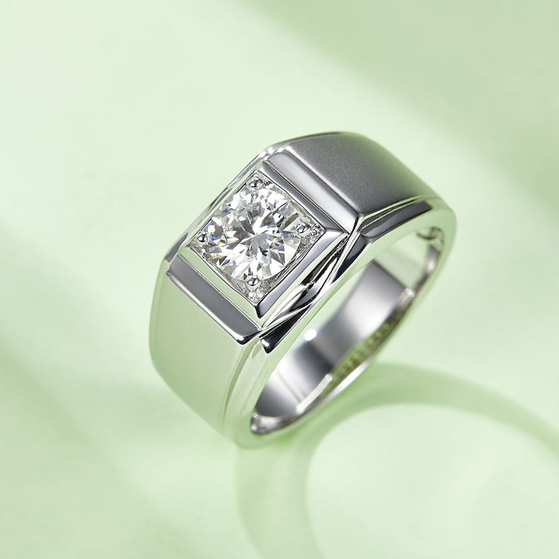 1CT Moissanite Ring In Sterling Silver