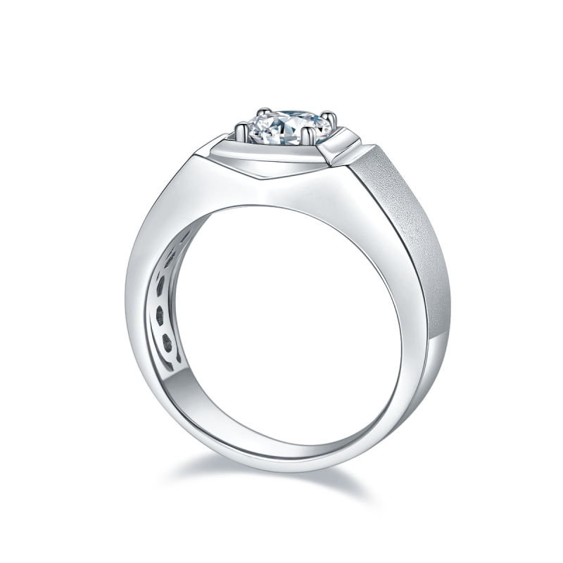 1CT Moissanite Ring In Sterling Silver