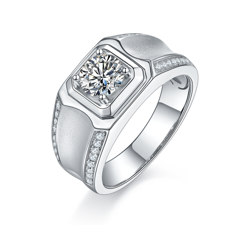 1CT Moissanite Ring In Sterling Silver