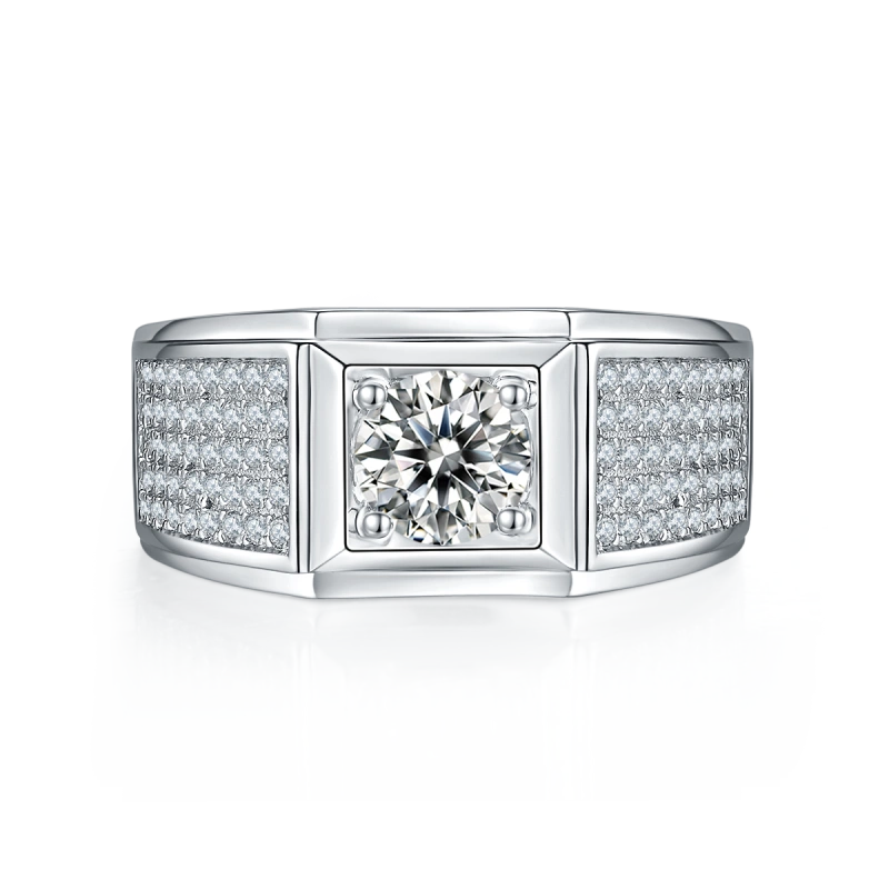 1CT Moissanite Ring In Sterling Silver
