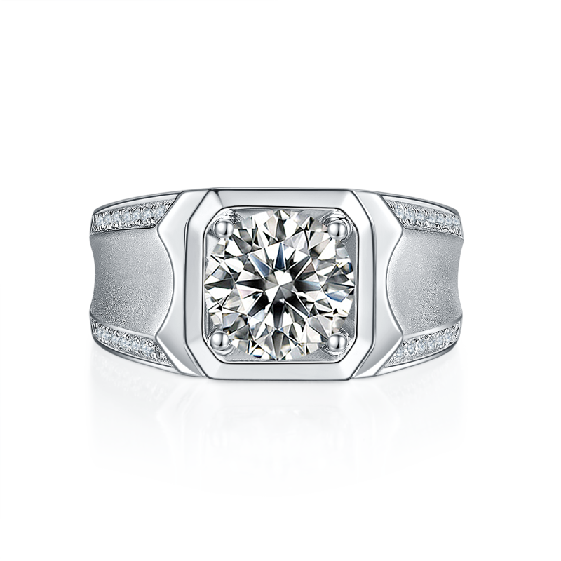 3CT Moissanite Ring In Sterling Silver