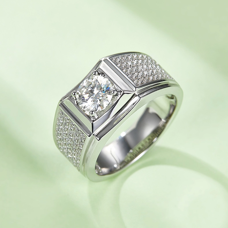 1CT Moissanite Ring In Sterling Silver