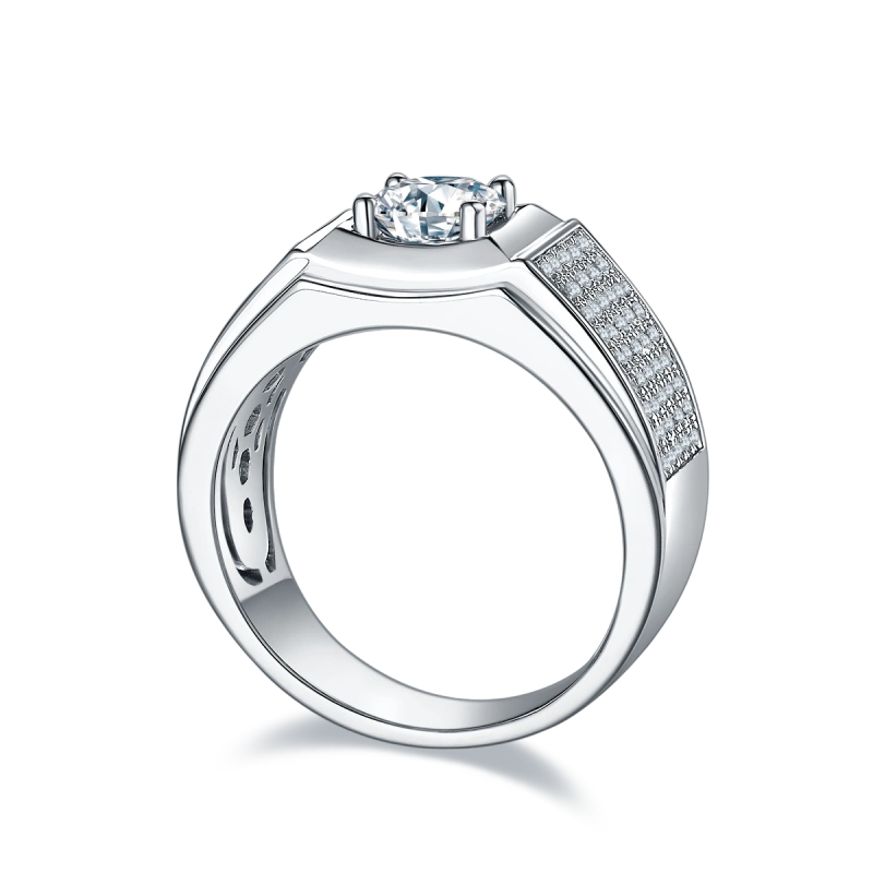 1CT Moissanite Ring In Sterling Silver