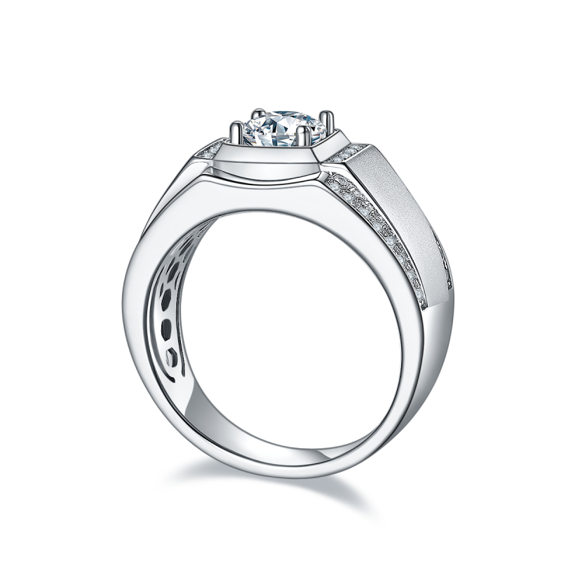 1CT Moissanite Ring In Sterling Silver