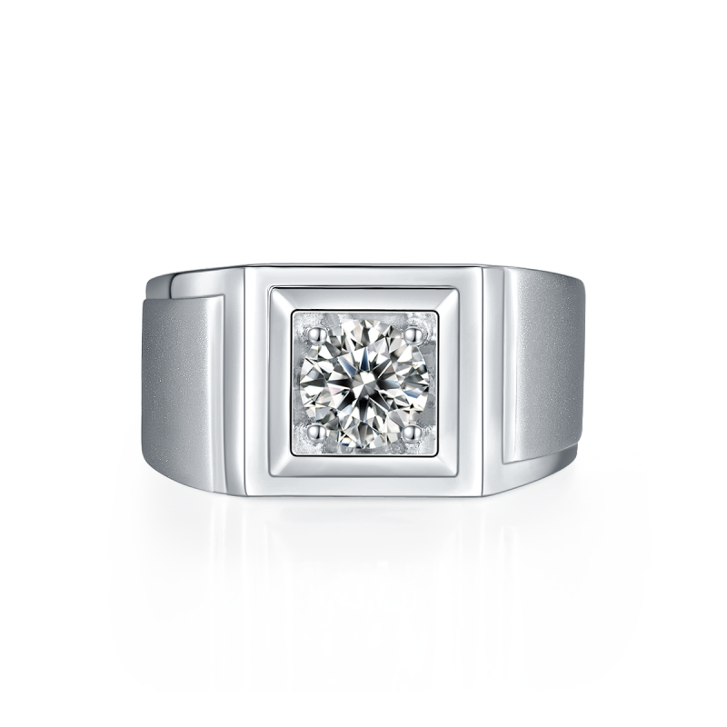 1CT Moissanite Ring In Sterling Silver