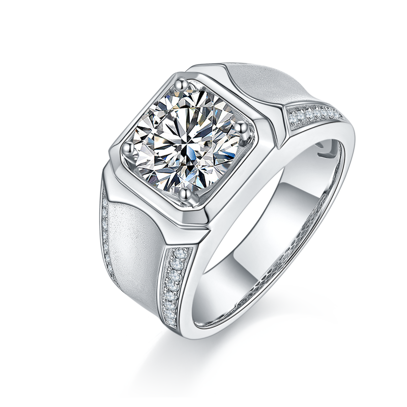 3CT Moissanite Ring In Sterling Silver