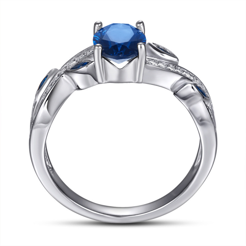 Blue Zircon Ring In Sterling Silver