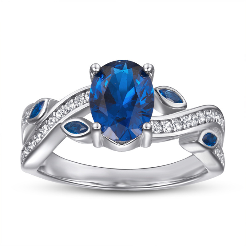 Blue Zircon Ring In Sterling Silver