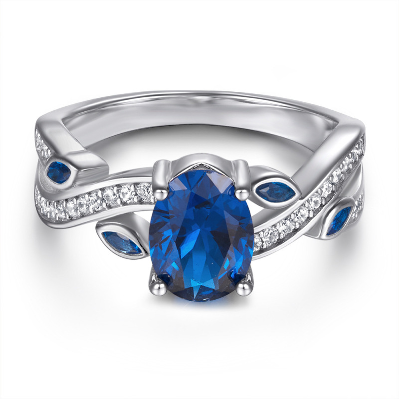 Blue Zircon Ring In Sterling Silver