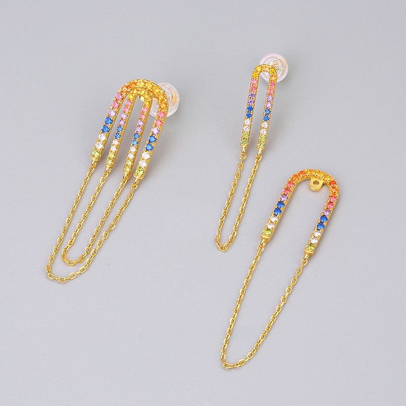 Tassel Rainbow Earrings In Sterling Silver