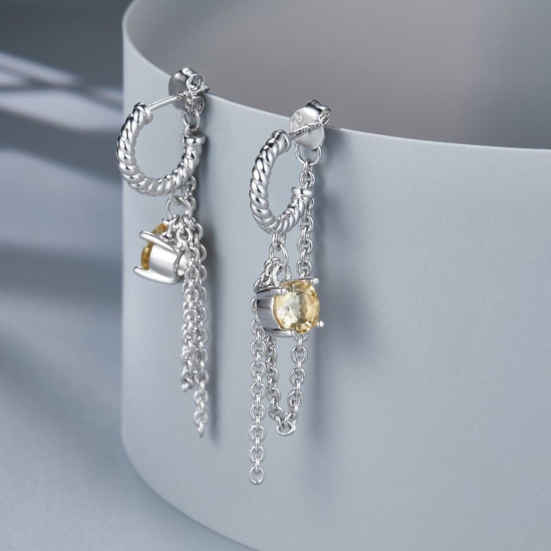 Link Earrings In Sterling Silver