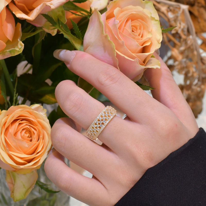 Sparkling Row Ring In Sterling Silver