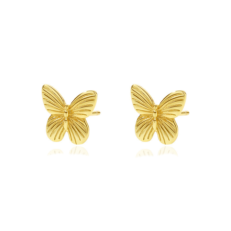 Butterfly Stud Earrings In Sterling Silver