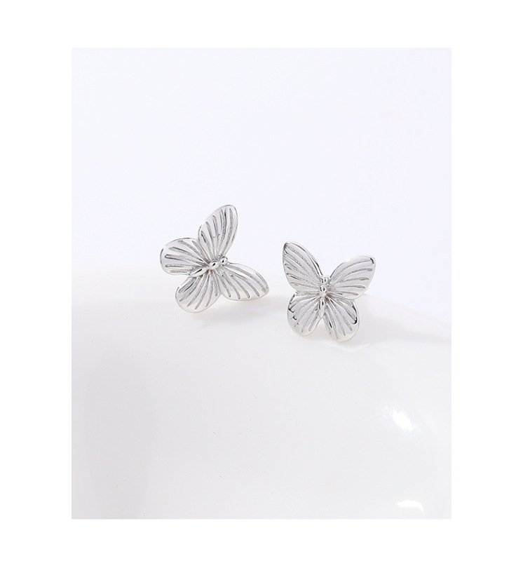 Butterfly Stud Earrings In Sterling Silver