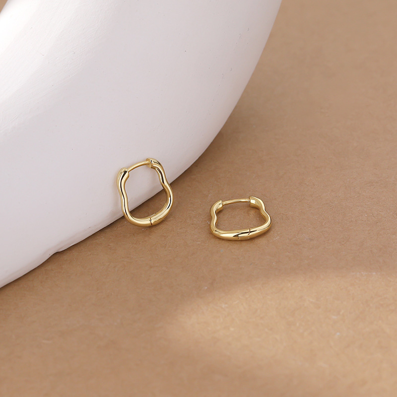 Oval Link Hoop Earrings In Sterling Silver