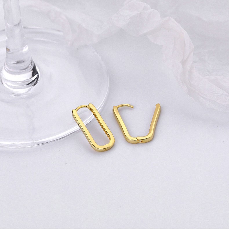 Oval Link Earrings In Sterling Silver