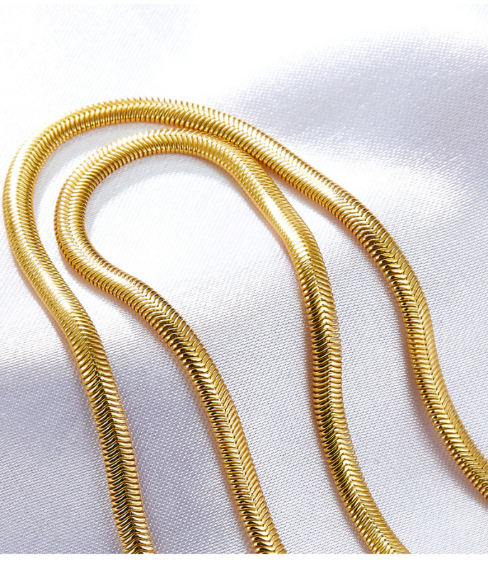 Flexible Flat Snake Chain In Sterling Silver
