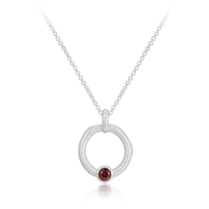 Circle Necklace In Sterling Silver