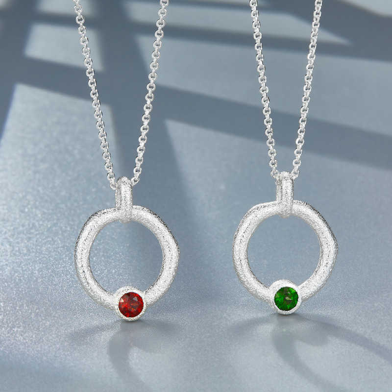 Circle Necklace In Sterling Silver