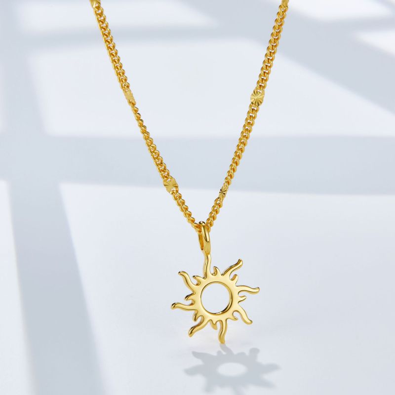 Sun Necklace In Sterling Silver