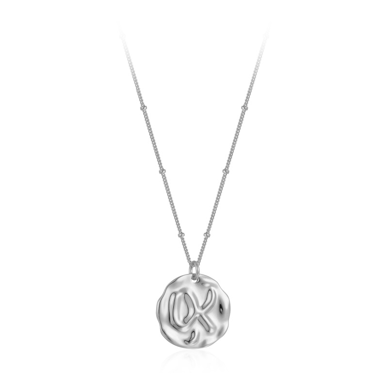 Round Coin Necklace In Sterling Silver