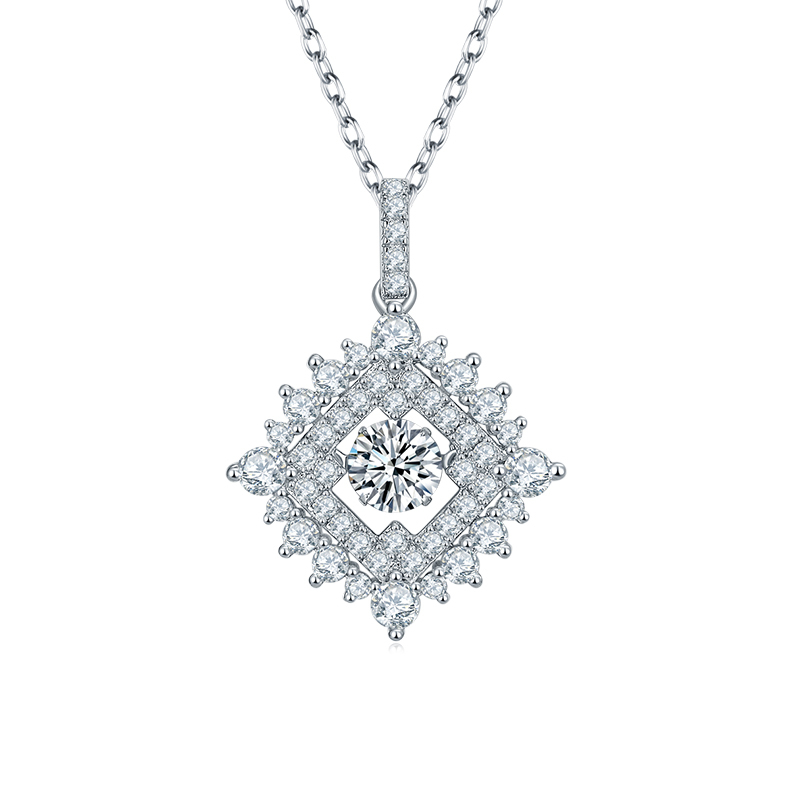 Moissanite Necklace In Sterling Silver