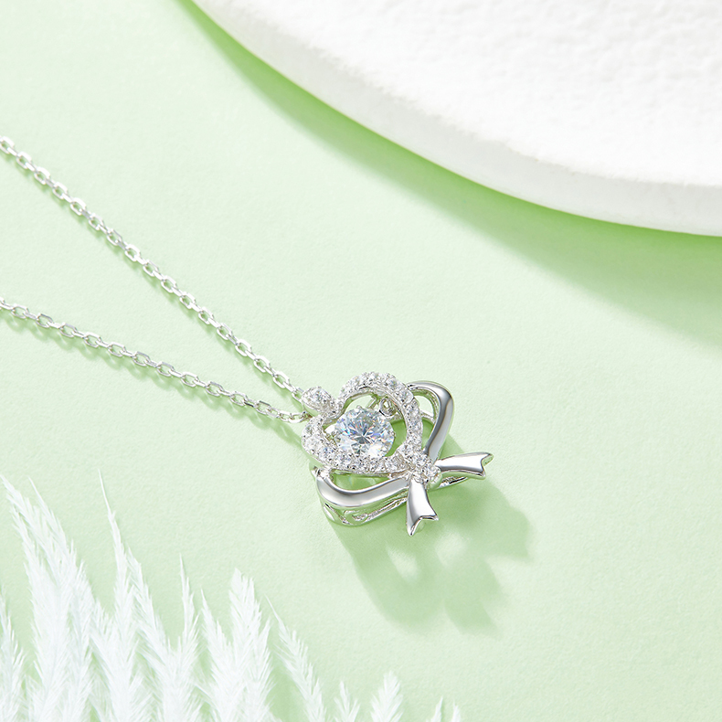 Moissanite Necklace In Sterling Silver