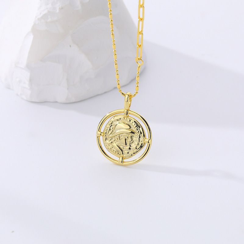 Embossed Ancient Coins Necklaces In Sterling Silver