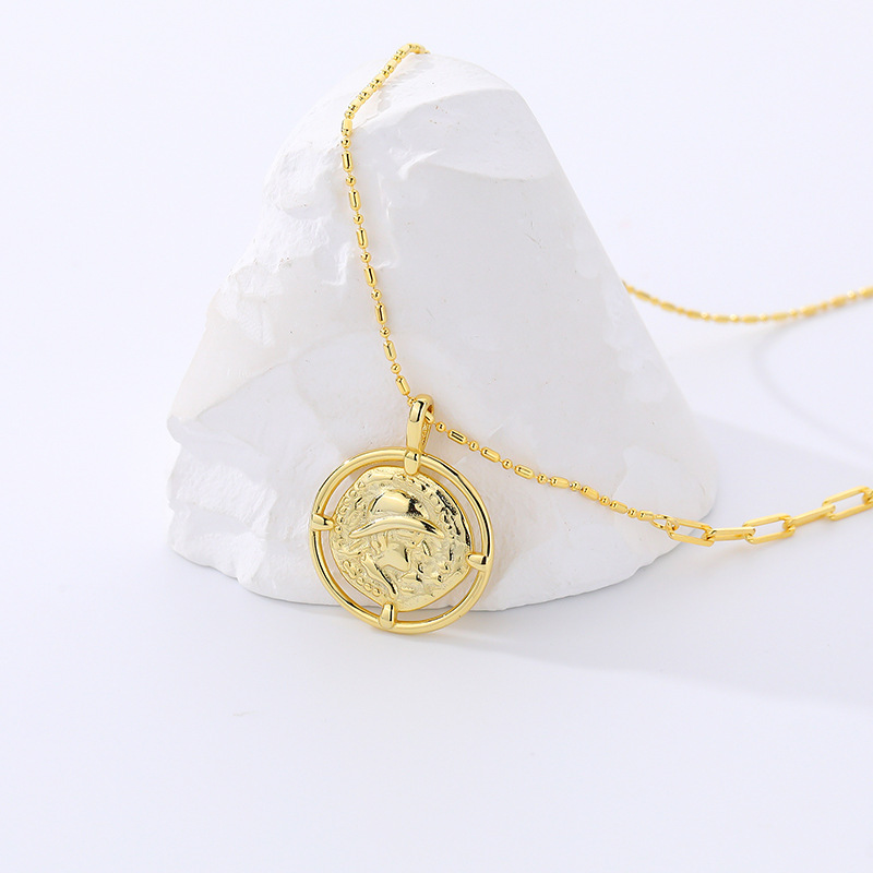 Embossed Ancient Coins Necklaces In Sterling Silver