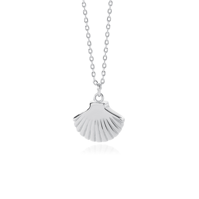 Scalloped Shell Necklace In Sterling Silver