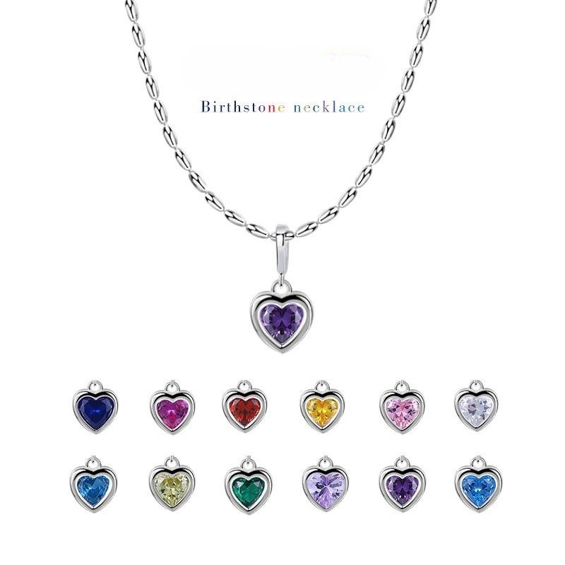Birthstone Necklace In Sterling Silver