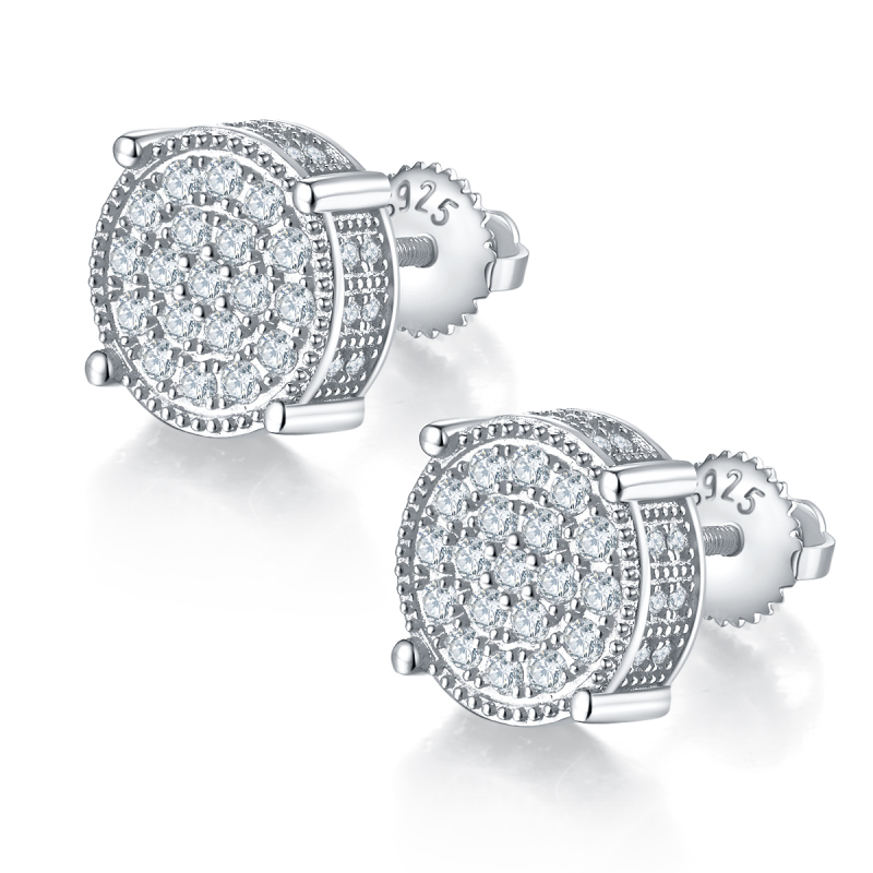 Stud Earrings Moissanite In Sterling Silver