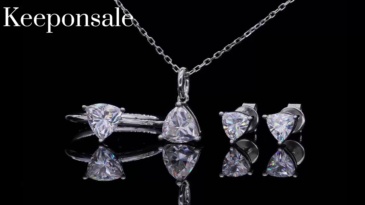 Moissanite Jewelry Set In Sterling Silver