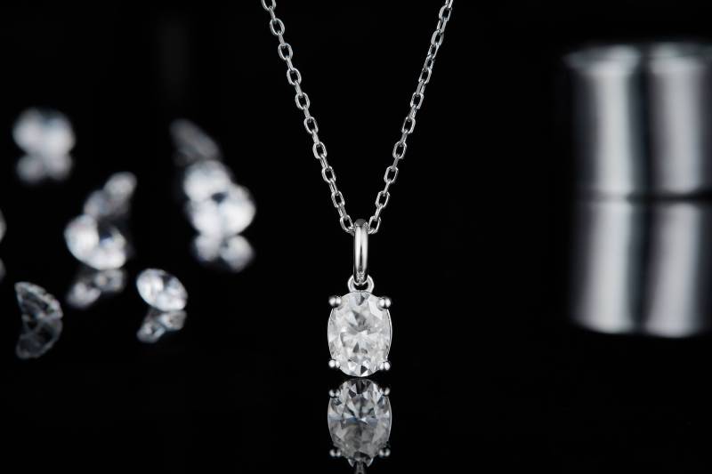 Moissanite Jewelry Set In Sterling Silver