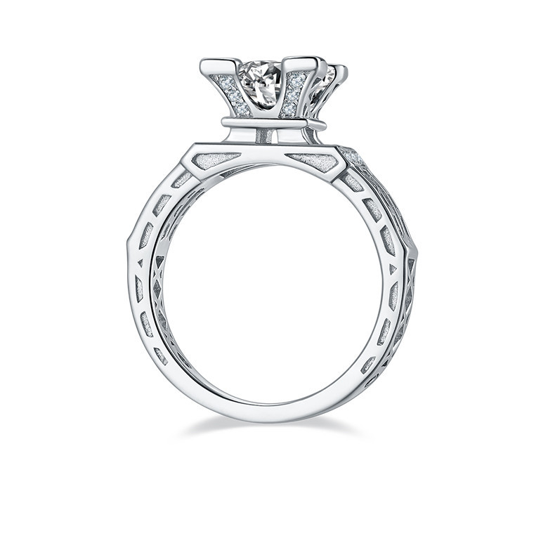 1CT Moissanite Ring In Sterling Silver